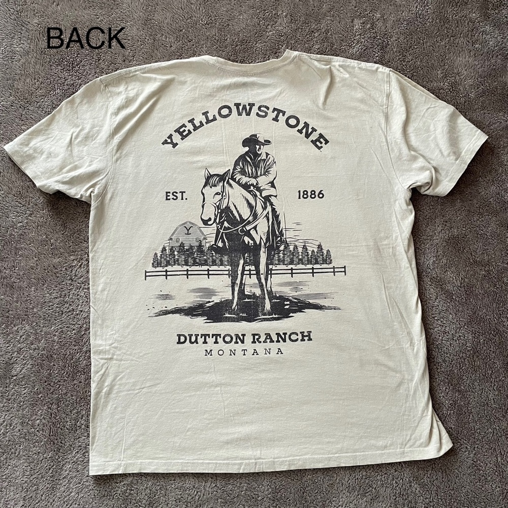 XL Men’s Yellowstone Dutton Ranch Graphic Tee 100% Cotton Western Montana Cowboy